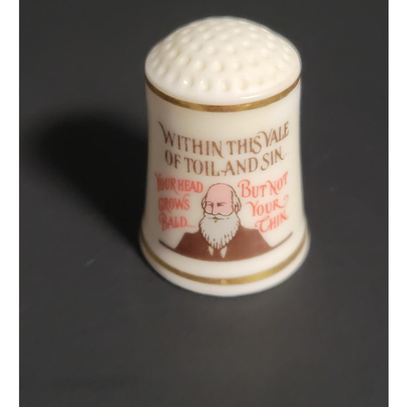 Vintage Franklin Mint "Burma Shave" Advertising Porcelain Thimble Collectible - Picture 2 of 5